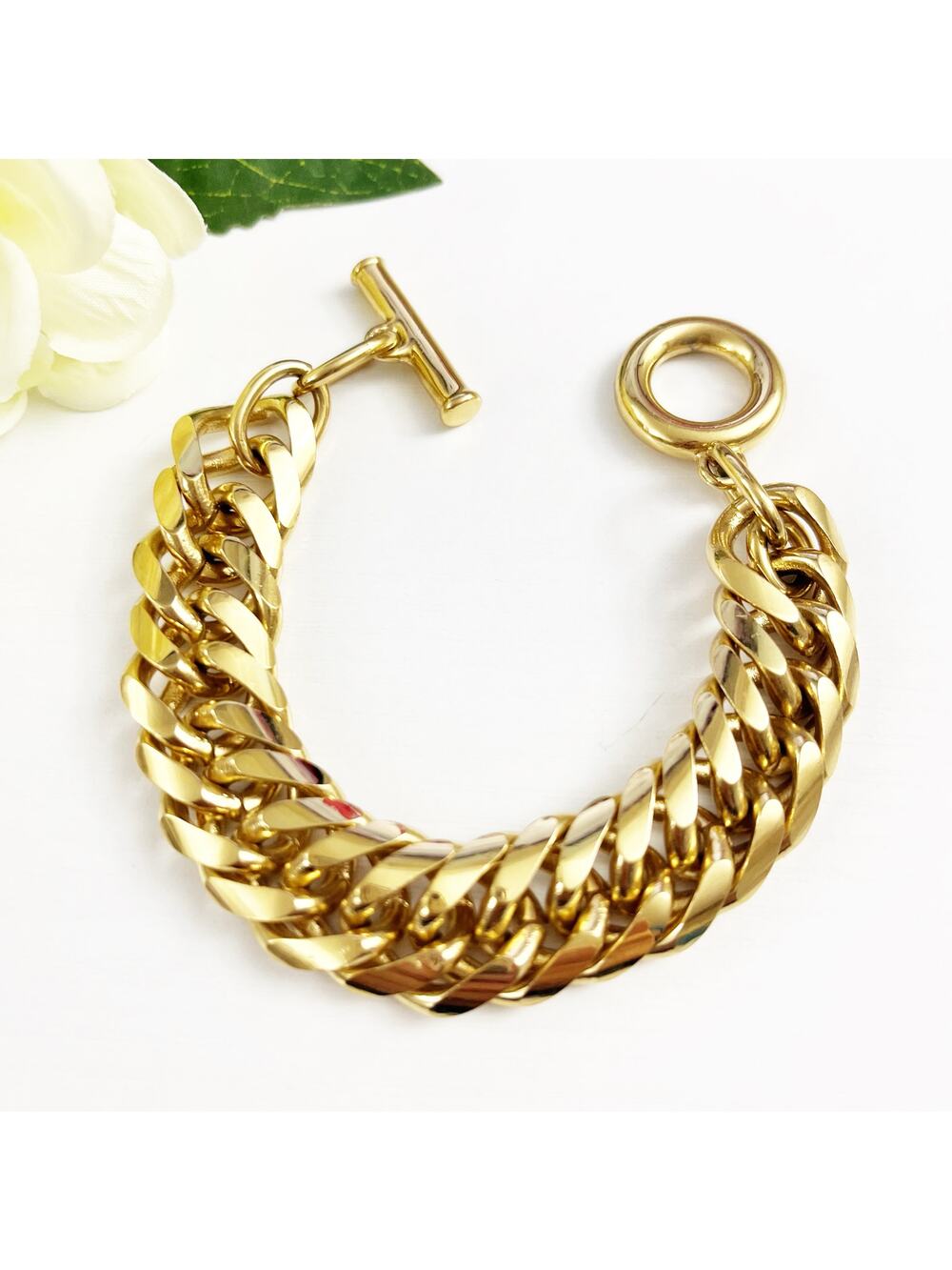 Givenchy Vintage 80's Gold Tone Chain Bracelet